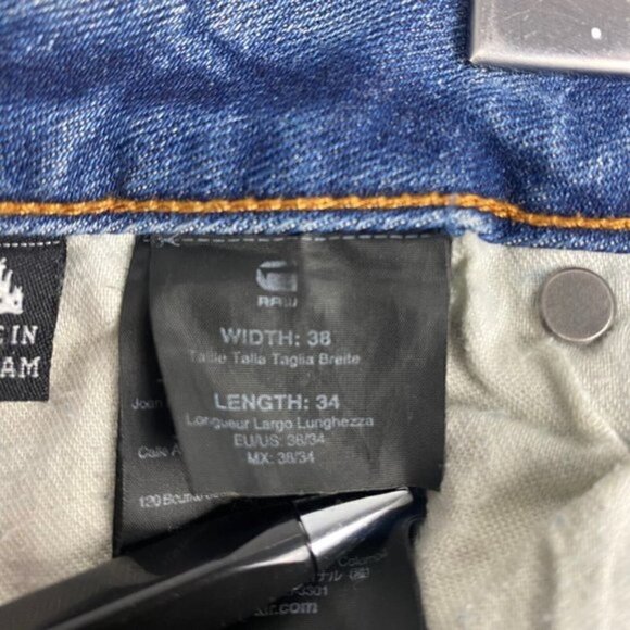 G Star Raw Men's Blue Revend Straight Restored Distressed Denim Jeans US 38 X 34 - Picture 14 of 16